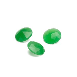 ROSECUT / RIVOLI jadeite light green 12 MM GAVBARI, semi-precious stone