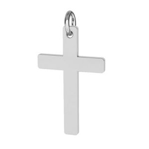 Cross pendant with jumpring, sterling silver 925, J-LKM-2034 - 0,40 12x23 mm