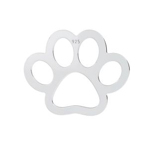 Dog paw pendant, sterling silver 925, LKM-2968-05 12,7x15,8 mm