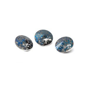 Round crystal 8mm, RIVOLI 8 MM GAVBARI METALIC BLUE PATINA