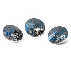 Round crystal 12mm, RIVOLI 12 MM GAVBARI METALIC BLUE PATINA