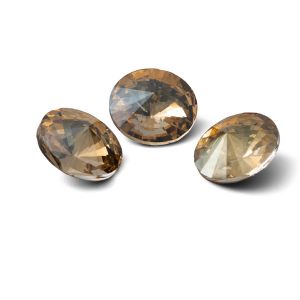 Round crystal 12mm, RIVOLI 12 MM GAVBARI IRIDESCENT GOLD