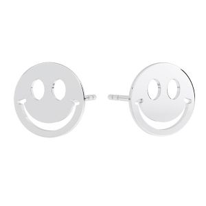 Smile emotikon earrings, sterling silver 925, KLS LKM-3005 - 0,50 10x10 mm