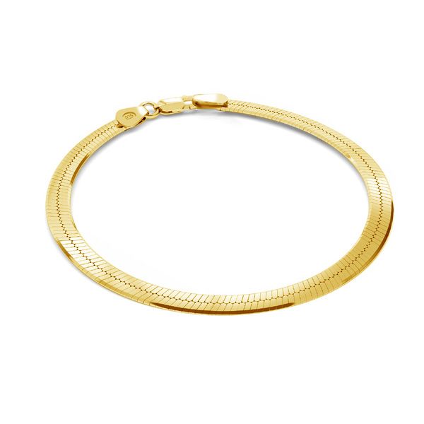 Gold Plated Flat Snake Chain Design Anklet Jewelry For Women