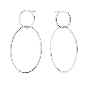 Double circle earring, sterling silver, KLS-27 34x44,4 mm