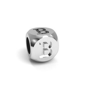 Pendant - cube with letter B*sterling silver 925*CUBE B 4,8x4,8 mm
