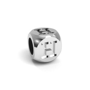 Pendant - cube with letter H*sterling silver 925*CUBE H 4,8x4,8 mm