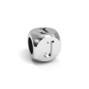 Pendant - cube with letter J*sterling silver 925*CUBE J 4,8x4,8 mm