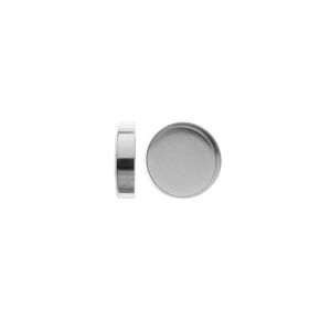 Round bezel pendant setting - unpolished, sterling silver 925, KTP 12 12 mm