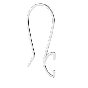 Closed ear wire, sterling silver 925, BO 70 0,8x16x21,5 mm