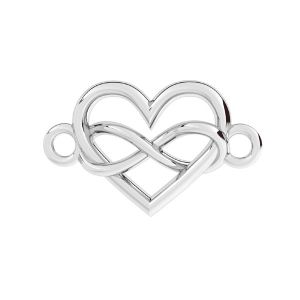 Pendant connector Infinity sign with heart*sterling silver 925*ODL-00890 12,2x20 mm