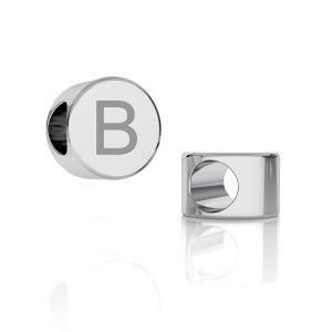 Round beads pendant with letter B*sterling silver 925*ODL-00262 5x7,8 mm - B