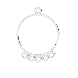 Round element with soldered jumprings, sterling silver 925, EL 36 15,3x21,5 mm