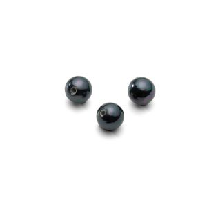 Round natural black pearls 6 mm with 1 holes, GAVBARI PEARLS 1H
