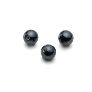 Round natural black pearls 8 mm with 1 holes, GAVBARI PEARLS 1H