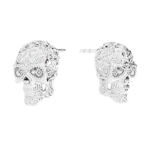 Mexican skull, calavera earrings*sterling silver 925*KLS OWS-00115 7x10 mm