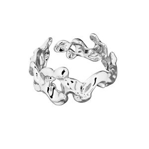 Waves drops ring, sterling silver 925*U-RING OWS-00122 10x19,1 mm