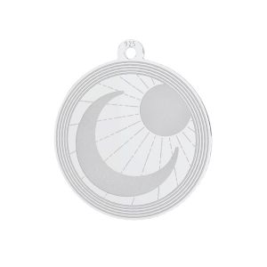 Round pendant - moon*sterling silver*LKM-3061 - 0,50 17x19 mm