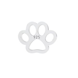 Dog paw pendant, sterling silver 925, LKM-3084-05 5,6x7 mm