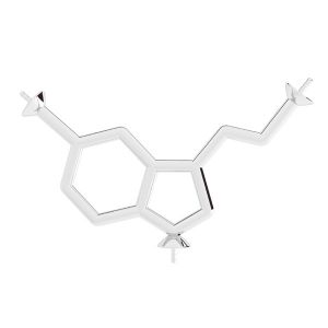 Serotonin chemical formula pendant - pearls base, sterling silver 925, ODL-00742 13,5x29 mm