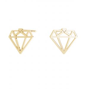 Diamond earrings*gold 585 14K*KLS LKZ14K-50115 10,2x11,7 mm - 0,30 mm
