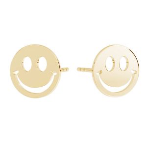 Round earrings - smile emoticon*gold 585 14K*KLS LKZ14K-50129 10x10 mm - 0,30 mm