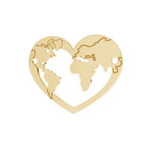 World heart pendant connector*gold 585*LKZ14K-50125 - 0,30 16x20 mm