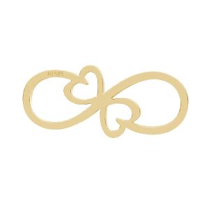 Infinity sign with heart pendant connector*gold 585*LKZ14K-50135 - 0,30 7,4x17,4 mm