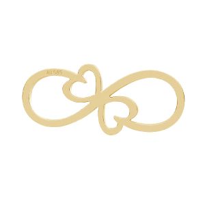 Infinity sign with heart pendant connector*gold 585*LKZ14K-50135 - 0,30 7,4x17,4 mm