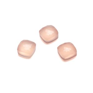 OCEANCUT square pink onyx 10x10 mm 10x10 mm GAVBARI, semi-precious stone