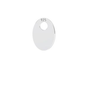 Hallmark tag - oval pendant, sterling silver 925, sterling silver 925, LKM-3114 - 0,50 5x7 mm