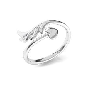Heart ring - universal size, sterling silver, U-RING ODL-00575 18,9x19 mm