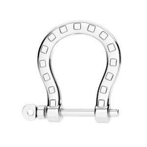 Horseshoe pendant connector, sterling silver 925, ODL-01032 15,4x15,4 mm