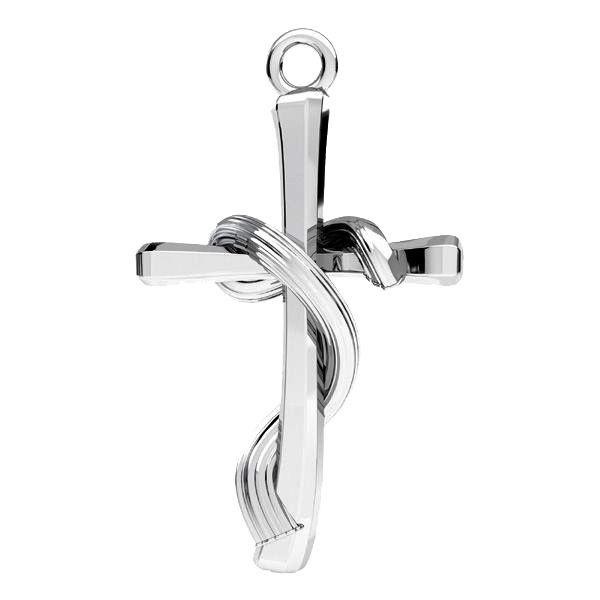 Crucifix pendant, sterling silver 925, ODL-01040 16,3x27,8 mm