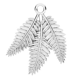 Twig, leaf pendant, sterling silver 925, ODL-01042 8x18,5 mm