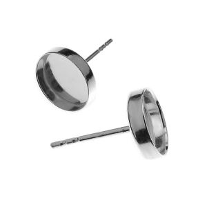 Silver post setting cabochon - KLSG EARRING 012 10 mm