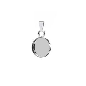 Round cabochon pendant, resin base, sterling silver 925, KR FMG-R 2,1x5,8 mm