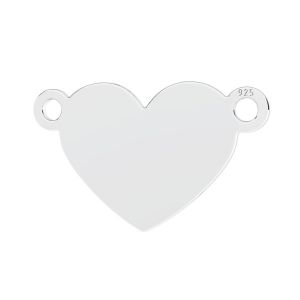 Heart pendant connector, sterling silver 925, LKM-3147 - 0,50 11x18 mm
