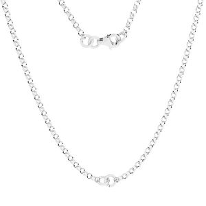 Necklace base, sterling silver 925, ROLO 035 CHAIN 63 41 cm