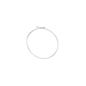 Round ear wire 20mm, sterling silver, BZ 21 0,8x18 mm
