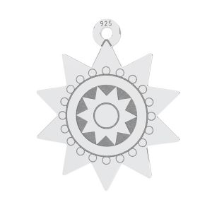 Etno star pendant, sterling silver 925, LKM-3171 - 0,50 14,5x17,3 mm