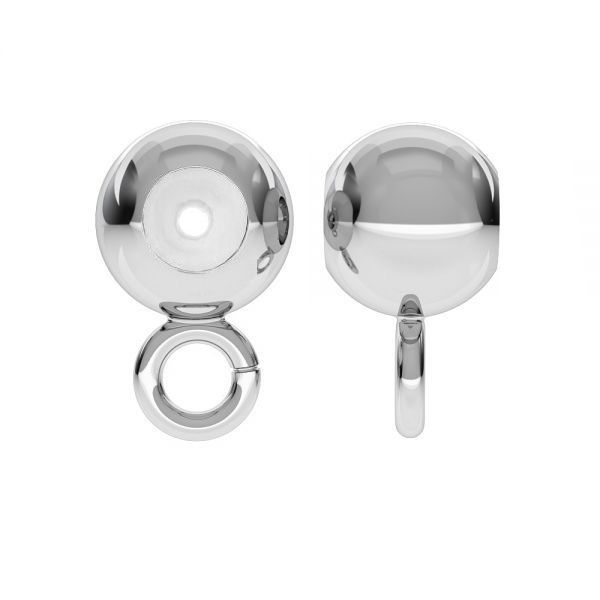 Charm ball spacer stopper with silicon 4 mm, sterling silver 925, CON 1 SL 3 4x7,6 mm