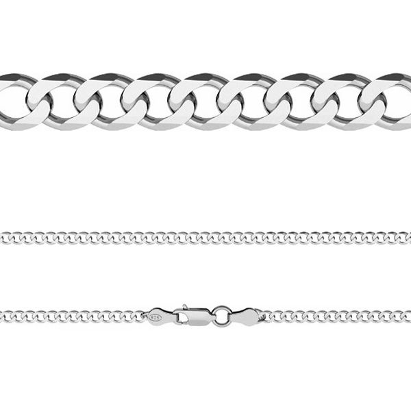 PD 100 6L (45-60 cm), Curb chain 0,3 cm, sterling silver 925