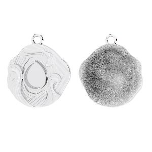 Round pendant tear stone base, silver 925, ODL-01113 17x18,5 mm