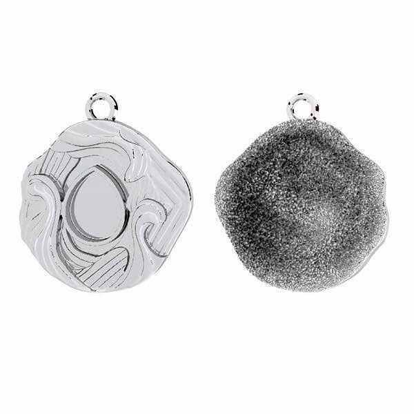 Round pendant tear stone base, silver 925, ODL-01113 17x18,5 mm