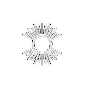 Sun pendant connector, sterling silver 925, ODL-01088 12x13 mm