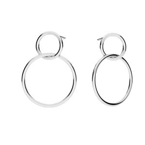 Double circle earring, sterling silver 925, KLS-32 15x21 mm