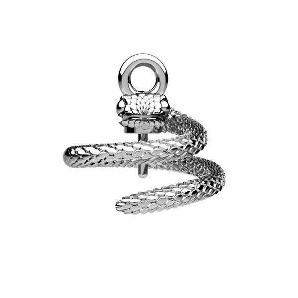 Snake pendant - setting for pearls*sterling silver 925*OWS-00235 9x13,2 mm