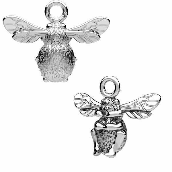 Bumblebee pendant, sterling silver 925, ODL-01094 13,4x16,5 mm