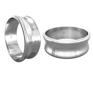 Base for rings Apoxie*sterling silver 925*RING 011 7 mm - S (10,11,12)
